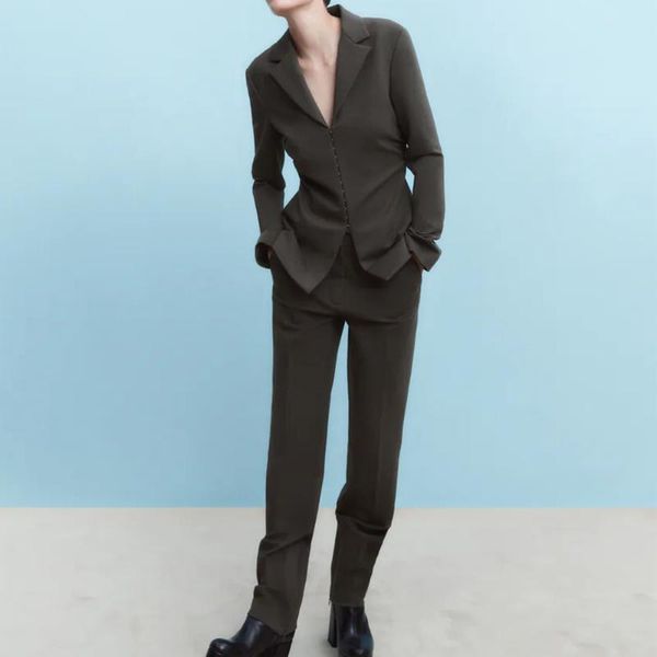 women's two piece pants xikom 2021 solid set women autumn v neck folds slim blazer high waist office lady suit for, White
women's two piece pants xikom 2021 solid set women autumn v neck folds slim blazer high waist office lady suit for, White