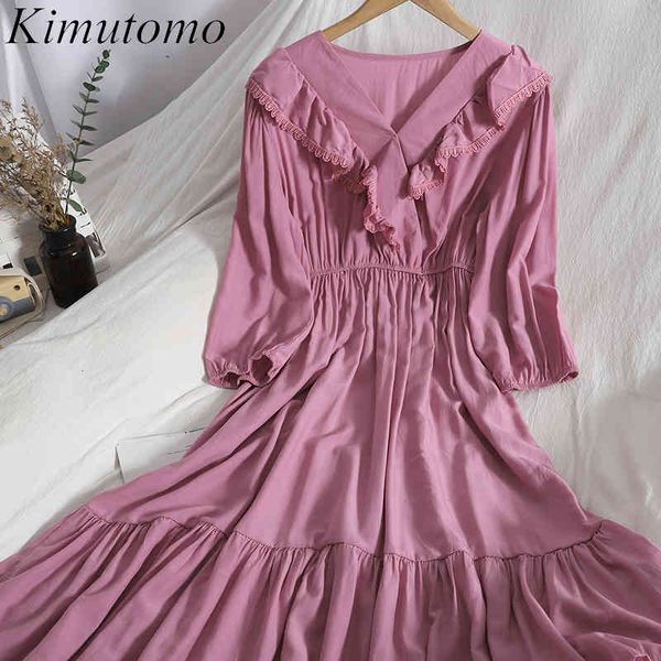 kimutomo elegant ruffle dress women v-neck wrist puff sleeve slim high waist clothing girls korean solid color gentle dress 210521, Black;gray
kimutomo elegant ruffle dress women v-neck wrist puff sleeve slim high waist clothing girls korean solid color gentle dress 210521, Black;gray