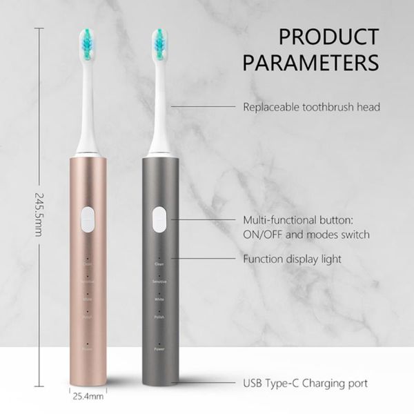 electric toothbrush sonic adults ipx7 waterproof metal fuselage smart travel
electric toothbrush sonic adults ipx7 waterproof metal fuselage smart travel