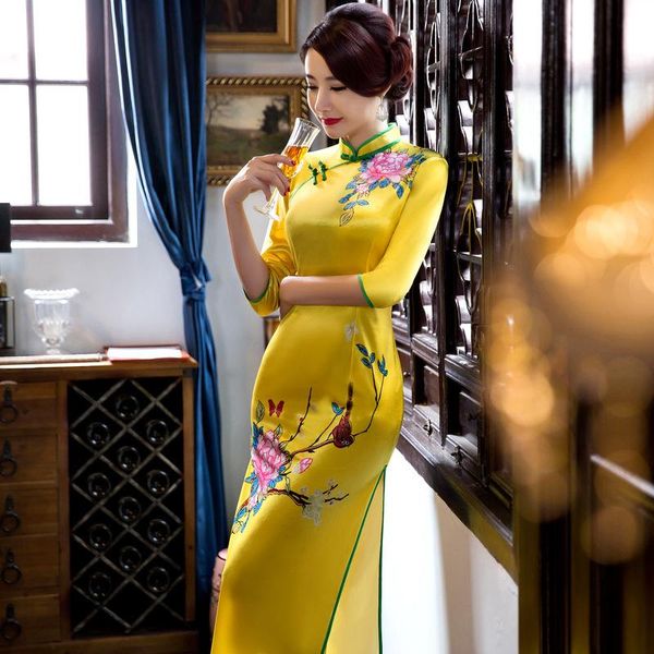 chinese traditional clothes for women lace plus size long qipao modern dress ladies elegant silk sleeve cheongsam ethnic clothing, Red
chinese traditional clothes for women lace plus size long qipao modern dress ladies elegant silk sleeve cheongsam ethnic clothing, Red