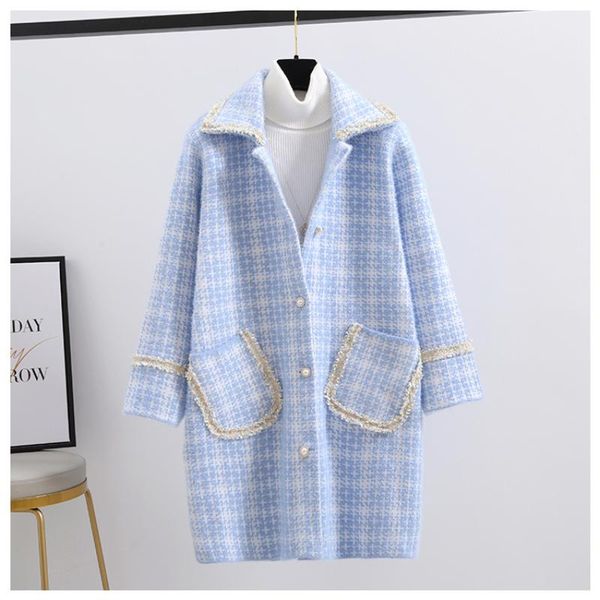 women's wool & blends women plaid tweed jacket winter long trench coat 2021 luxury designer elegant outerwear korean style fashion clot, Black
women's wool & blends women plaid tweed jacket winter long trench coat 2021 luxury designer elegant outerwear korean style fashion clot, Black