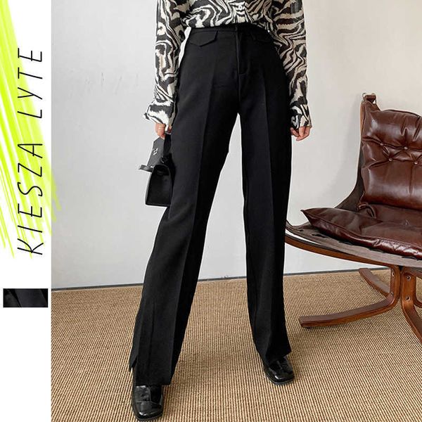 high waist women trousers fashion streetwear ladies wide leg minimalism black female slits flare suit pants 210608, Black;white
high waist women trousers fashion streetwear ladies wide leg minimalism black female slits flare suit pants 210608, Black;white