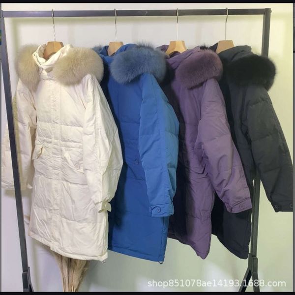 thickened zipper slim fit casual wool collar long white duck down jacket in winter, Black
thickened zipper slim fit casual wool collar long white duck down jacket in winter, Black
