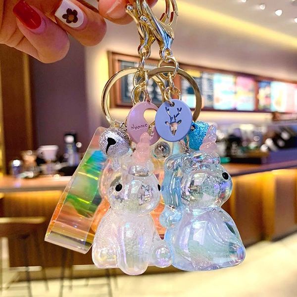 key chain diy cartoon transparent acrylic unicorn color changing and colorful belt bag pendant, Silver
key chain diy cartoon transparent acrylic unicorn color changing and colorful belt bag pendant, Silver