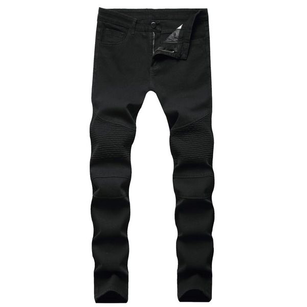 men's jeans 2021 knee folds pure black slim fit feet stretch denim trousers men, Blue
men's jeans 2021 knee folds pure black slim fit feet stretch denim trousers men, Blue