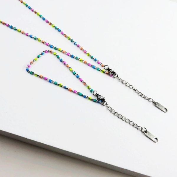 earrings & necklace 2mm women and bracelet fashion colorful beads chain bracelets stainless steel jewelry sets, Silver
earrings & necklace 2mm women and bracelet fashion colorful beads chain bracelets stainless steel jewelry sets, Silver