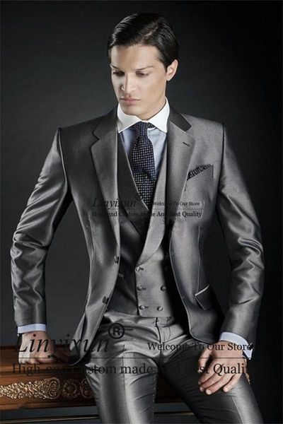 men's suits & blazers classic grey mens wedding italian style 3 pieces groom tuxedos jacket vest pants set business man blazer terno ma, White;black
men's suits & blazers classic grey mens wedding italian style 3 pieces groom tuxedos jacket vest pants set business man blazer terno ma, White;black