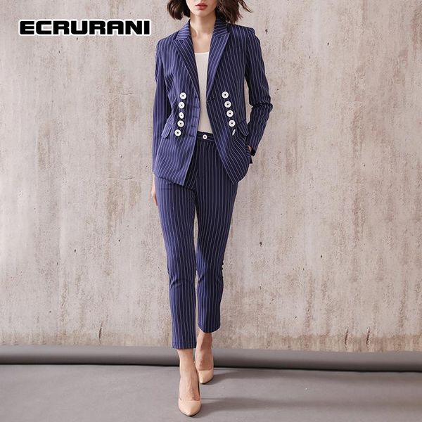 women's two piece pants ecrurani stripes elegant set for female notched long sleeve casual blazer high waist trousers 2021 women's, White
women's two piece pants ecrurani stripes elegant set for female notched long sleeve casual blazer high waist trousers 2021 women's, White