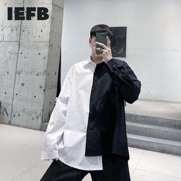 iefb /men's wear black white contrast color patchwork irregular hem personalized long-sleeved shirts loose big size 9y3979 210524, White;black
iefb /men's wear black white contrast color patchwork irregular hem personalized long-sleeved shirts loose big size 9y3979 210524, White;black