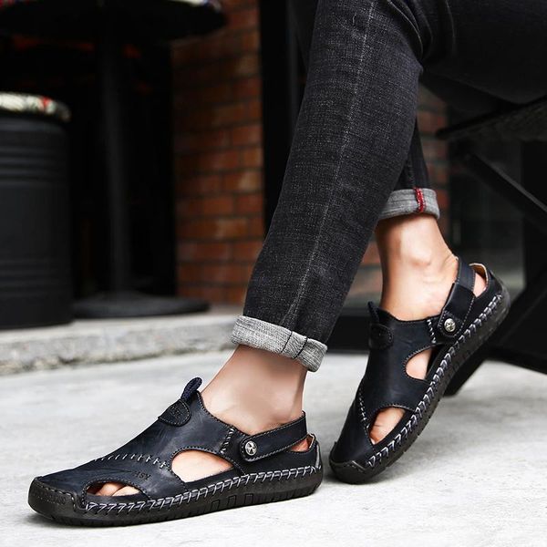 sandals classic mens summer genuine leather male beach soft comfortable outdoor slippers slip-on casual, Black
sandals classic mens summer genuine leather male beach soft comfortable outdoor slippers slip-on casual, Black
