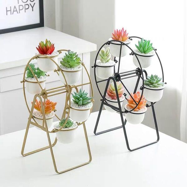 vases creative ferris wheel iron ceramic succulent flower pot set black shelf with 6 flowerpots home deskdecoration balcony decor
vases creative ferris wheel iron ceramic succulent flower pot set black shelf with 6 flowerpots home deskdecoration balcony decor