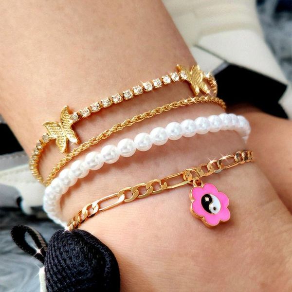 anklets multi-layer gold color butterfly crystal tennis chain anklet for women yin yang pearl beaded bracelet beach jewelry, Red;blue
anklets multi-layer gold color butterfly crystal tennis chain anklet for women yin yang pearl beaded bracelet beach jewelry, Red;blue