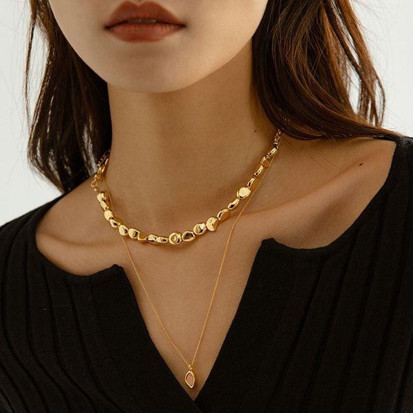 chains 2021 fashion irregular gold bean and white shell stitching simple cold style ladies necklace, Silver
chains 2021 fashion irregular gold bean and white shell stitching simple cold style ladies necklace, Silver