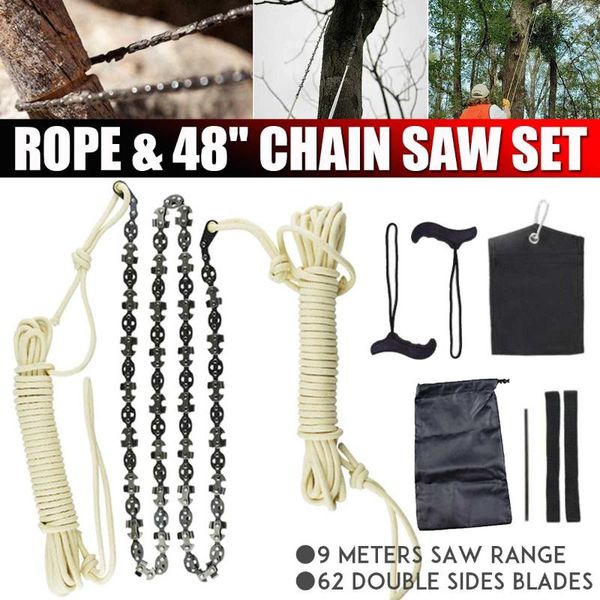 hand tools 48 inch high reach rope chain saw tool kit 63 sections 62 blades cutter on both sides outdoor wood cutting camping
hand tools 48 inch high reach rope chain saw tool kit 63 sections 62 blades cutter on both sides outdoor wood cutting camping