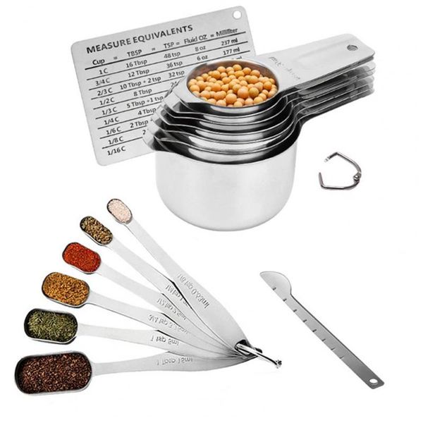 set measuring scoops thicken multifunctional stainless steel portable cups kit for kitchen spoons
set measuring scoops thicken multifunctional stainless steel portable cups kit for kitchen spoons
