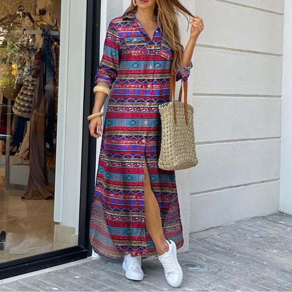 plus size fashion print shirt dress women's autumn sundress 2021 vonda split long sleeve lapel vestido female button robe casual dresse, Black;gray
plus size fashion print shirt dress women's autumn sundress 2021 vonda split long sleeve lapel vestido female button robe casual dresse, Black;gray