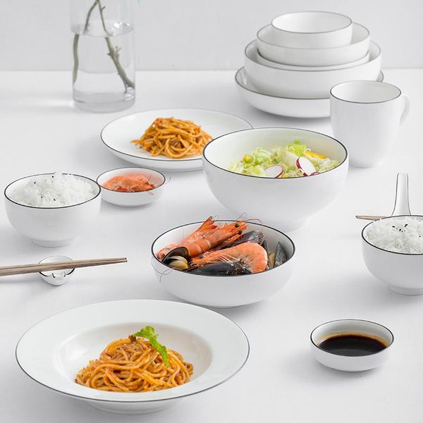 dishes & plates nordic bowl and plate set simple ceramic self-service household black rim tableware dish japanese wedding
dishes & plates nordic bowl and plate set simple ceramic self-service household black rim tableware dish japanese wedding