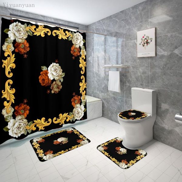 shower curtains luxury european pattern flower waterproof curtain set bathroom with rugs toilet seat cover non-slip bath mat
shower curtains luxury european pattern flower waterproof curtain set bathroom with rugs toilet seat cover non-slip bath mat