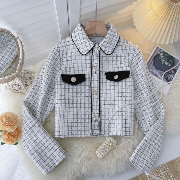 women's jackets autumn and winter luxury small fragrance coat street wear plaid lapel short retro, Black;brown
women's jackets autumn and winter luxury small fragrance coat street wear plaid lapel short retro, Black;brown