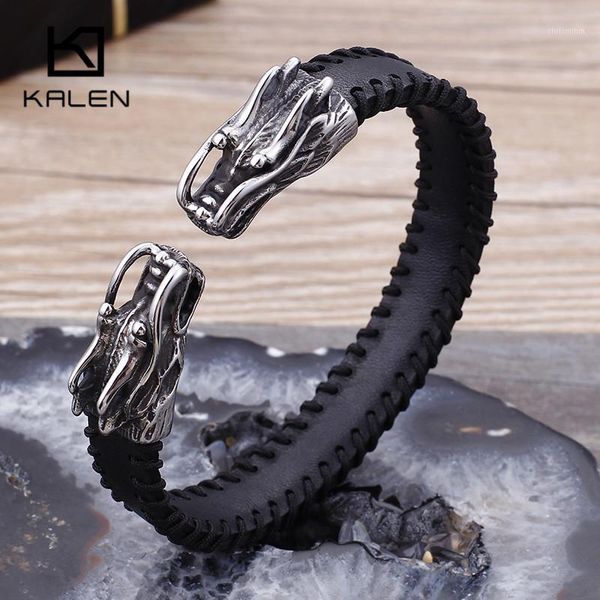 retro black cowhide leather wrap bangles for men stainless steel double dragon heads animal charm bracelet male boho jewelry1
retro black cowhide leather wrap bangles for men stainless steel double dragon heads animal charm bracelet male boho jewelry1