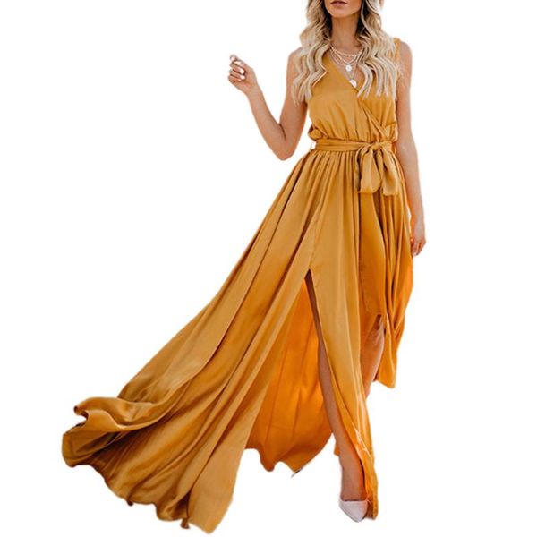 casual dresses women's sleeveless long dress, pure color v-neck tie up split loose dresses, simple style sundress, Black;gray
casual dresses women's sleeveless long dress, pure color v-neck tie up split loose dresses, simple style sundress, Black;gray