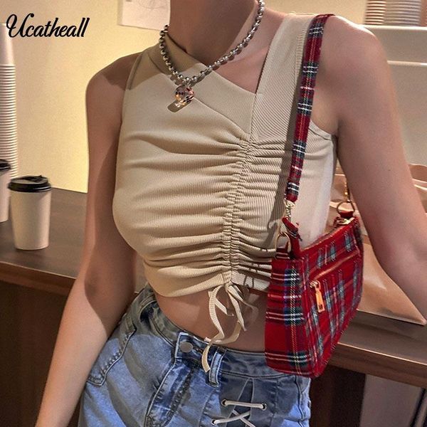 women's tanks & camis slim riched drawstring tees summer basic solid tshirt street casual female simple sleeveless wear elegant vacatio, White
women's tanks & camis slim riched drawstring tees summer basic solid tshirt street casual female simple sleeveless wear elegant vacatio, White
