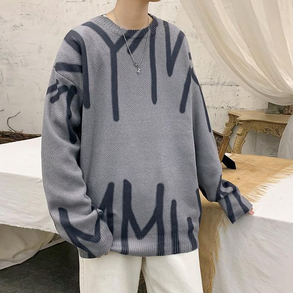 men's sweaters men youth sweater oversized green loose printing street personality round neck casual, White;black
men's sweaters men youth sweater oversized green loose printing street personality round neck casual, White;black