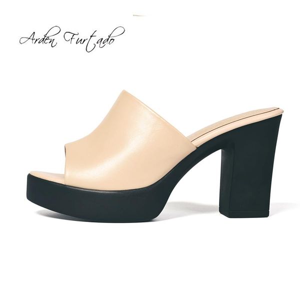 slippers arden furtado fashion women's shoes summer chunky heels elegant mature pure color waterproof genuine leather platform sides, Black
slippers arden furtado fashion women's shoes summer chunky heels elegant mature pure color waterproof genuine leather platform sides, Black