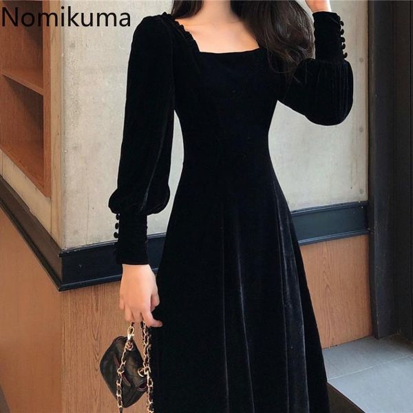 casual dresses nomikuma slim waist a line dress women solid color square collar long sleeve mid calf party gold velvet vestidos 3d322, Black;gray
casual dresses nomikuma slim waist a line dress women solid color square collar long sleeve mid calf party gold velvet vestidos 3d322, Black;gray