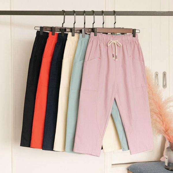 women's pants & capris cotton and linen trousers summer mid-high waist thin section sports women calf-length casual, Black;white
women's pants & capris cotton and linen trousers summer mid-high waist thin section sports women calf-length casual, Black;white