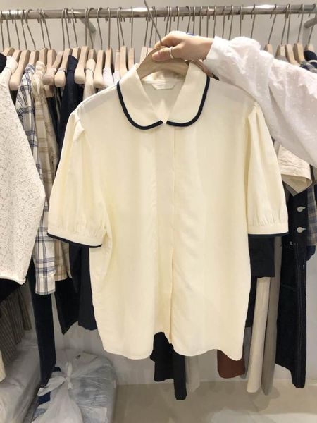 women's polos 2021 summer color matching lapel age reduction loose fashion comfortable all-match short-sleeved shirt women shirts, White
women's polos 2021 summer color matching lapel age reduction loose fashion comfortable all-match short-sleeved shirt women shirts, White