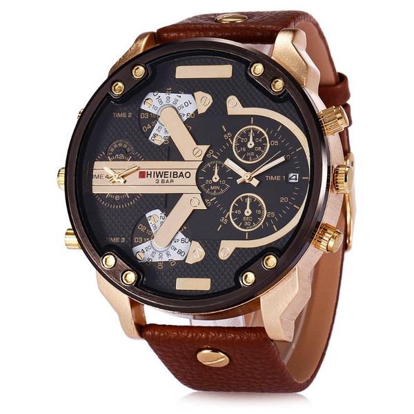 wristwatches dual time display large dial military mens watches quartz leather business watch zegarek meski relogio masculino, Slivery;brown
wristwatches dual time display large dial military mens watches quartz leather business watch zegarek meski relogio masculino, Slivery;brown