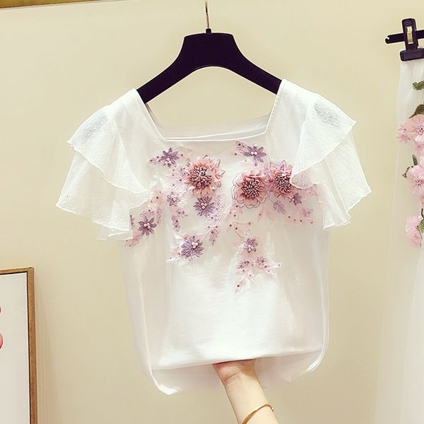 t shirt tshirt woman spring summer sweet hand embroidery flowers ruffle sleeve t-shirt women's casual white t-shirts tees
t shirt tshirt woman spring summer sweet hand embroidery flowers ruffle sleeve t-shirt women's casual white t-shirts tees