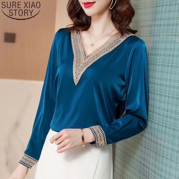 women's blouses & shirts women and fashion silk satin blouse patchwork clothing 2021 long sleeve casual v neck plus size blusas 15865, White
women's blouses & shirts women and fashion silk satin blouse patchwork clothing 2021 long sleeve casual v neck plus size blusas 15865, White
