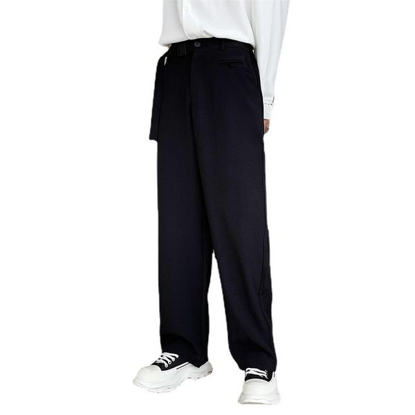 men's suits & blazers mens elastic waist belt casual straight suit pants man korean streetwear trend fashion loose male long trousers, White;black
men's suits & blazers mens elastic waist belt casual straight suit pants man korean streetwear trend fashion loose male long trousers, White;black
