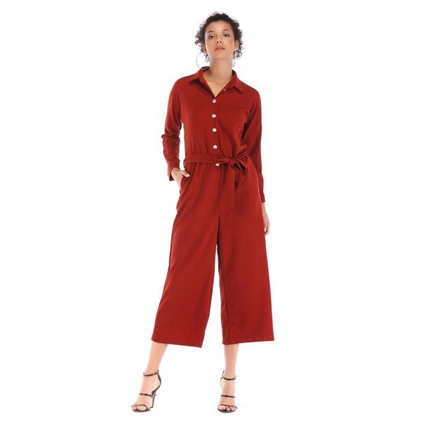 women's jumpsuits & rompers red elegant turndown collar belted jumpsuit overalls women office ladies workwear wide leg pants fashion lo, Black;white
women's jumpsuits & rompers red elegant turndown collar belted jumpsuit overalls women office ladies workwear wide leg pants fashion lo, Black;white