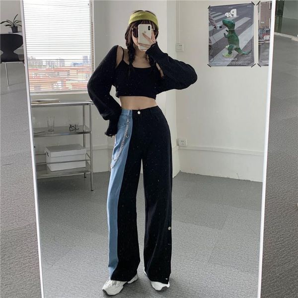 women's jeans loose split wide-leg pants autumn 2021 korean version of contrast color, high waist, thin and tall straight, Blue
women's jeans loose split wide-leg pants autumn 2021 korean version of contrast color, high waist, thin and tall straight, Blue