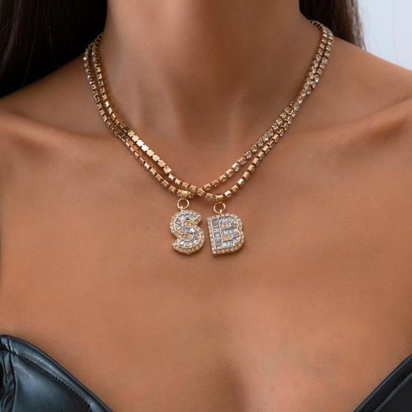 chains ingesight.z 2pcs/set stylish rhinestones initial letter pendant necklaces multi layered crystal chain choker jewelry, Silver
chains ingesight.z 2pcs/set stylish rhinestones initial letter pendant necklaces multi layered crystal chain choker jewelry, Silver