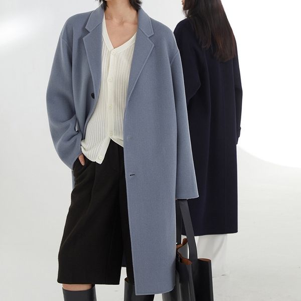 winter 21 new high count wool cashmere lightweight long classic lapel handmade tweed coat, Black
winter 21 new high count wool cashmere lightweight long classic lapel handmade tweed coat, Black