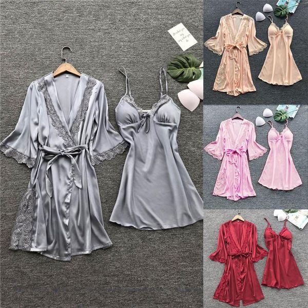 women's sleepwear women two pieces pajamas sets sling skin-friendly lace temptation winter autumn pyjama with chest pad robe, Black;red
women's sleepwear women two pieces pajamas sets sling skin-friendly lace temptation winter autumn pyjama with chest pad robe, Black;red