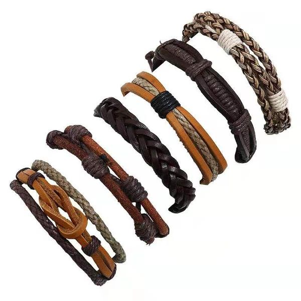 tennis multilayer braided leather bracelet men women vintage punk wrap metal charms bracelets set male jewelry, Golden;silver
tennis multilayer braided leather bracelet men women vintage punk wrap metal charms bracelets set male jewelry, Golden;silver
