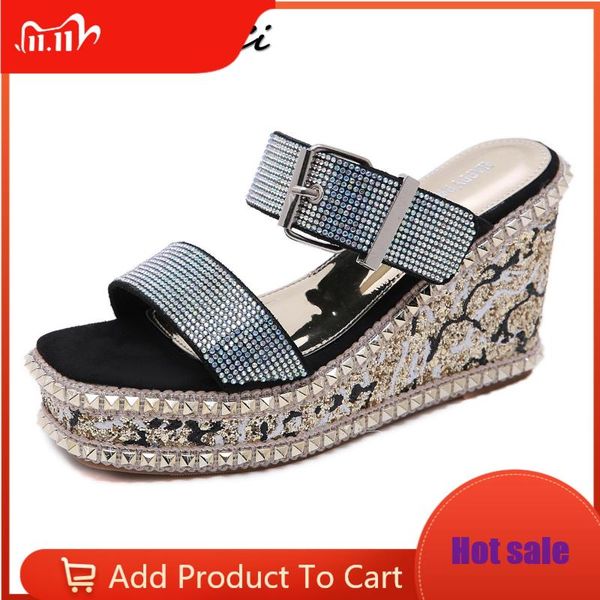 dress shoes summer women platforms peep toe wedge gladiator sandals woman rivets bling crystal muffin bottom buckle, Black
dress shoes summer women platforms peep toe wedge gladiator sandals woman rivets bling crystal muffin bottom buckle, Black