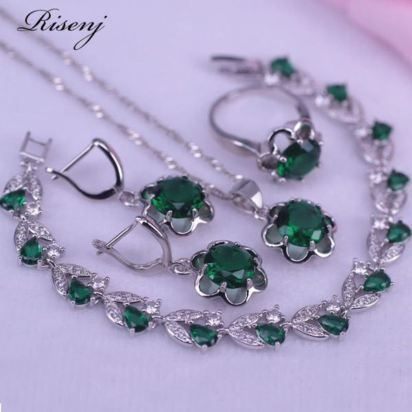 wedding jewelry sets russian style green stone 925 sterling silver necklace pendant ring earrings bracelet set for women, Slivery;golden
wedding jewelry sets russian style green stone 925 sterling silver necklace pendant ring earrings bracelet set for women, Slivery;golden
