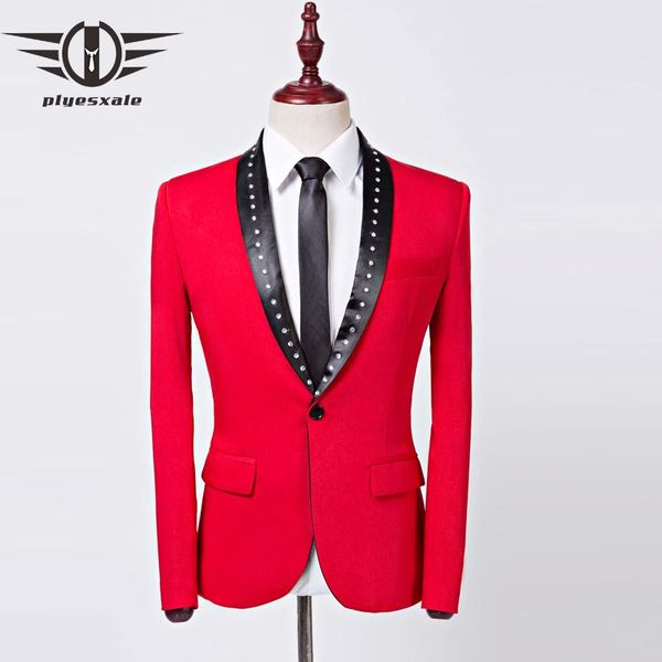 men's suits & blazers plyesxale red shawl collar blazer men crystal designs groom wedding man stage jacket singer costume homme q470, White;black
men's suits & blazers plyesxale red shawl collar blazer men crystal designs groom wedding man stage jacket singer costume homme q470, White;black