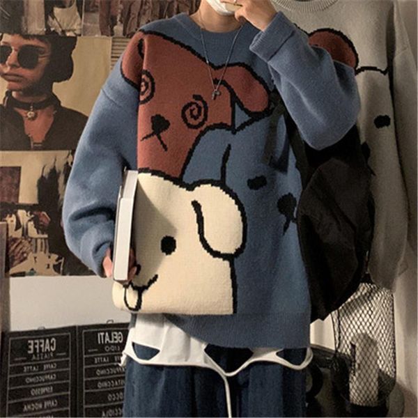 men's sweaters round neck sweater autumn and winter thickening trend loose personality bottoming shirt hong kong style all-match, White;black
men's sweaters round neck sweater autumn and winter thickening trend loose personality bottoming shirt hong kong style all-match, White;black