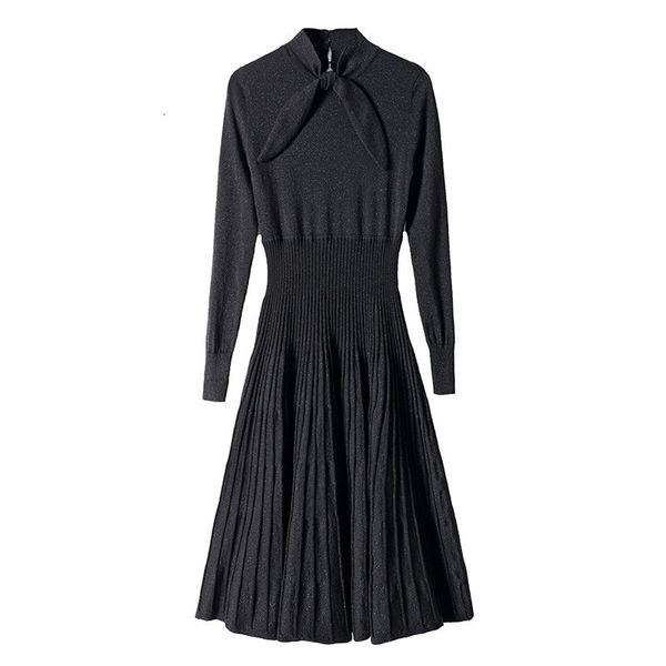 dress turtleneck sweater autumn sleeve a-line midi long knitted black clothing women, Black;gray
dress turtleneck sweater autumn sleeve a-line midi long knitted black clothing women, Black;gray
