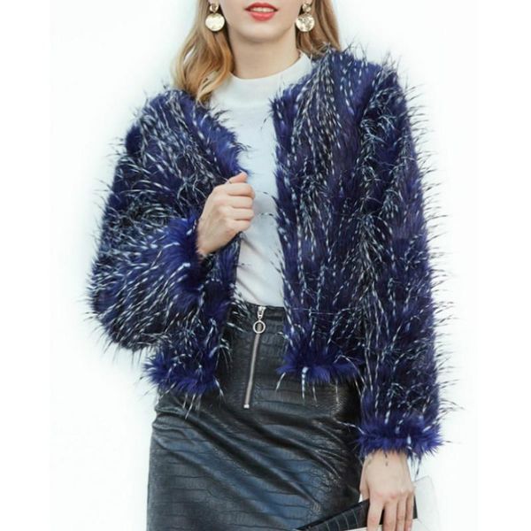women's fur & faux chic women blue peacock jacket high waist imitation mink coat hairy cardigan flocking furry outwear abrigos, Black
women's fur & faux chic women blue peacock jacket high waist imitation mink coat hairy cardigan flocking furry outwear abrigos, Black