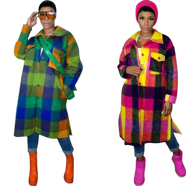 fashion woolen plaid splicing jacket for women winter thicken turndown neck casual cardigan long outerwear overcoat, Black;brown
fashion woolen plaid splicing jacket for women winter thicken turndown neck casual cardigan long outerwear overcoat, Black;brown