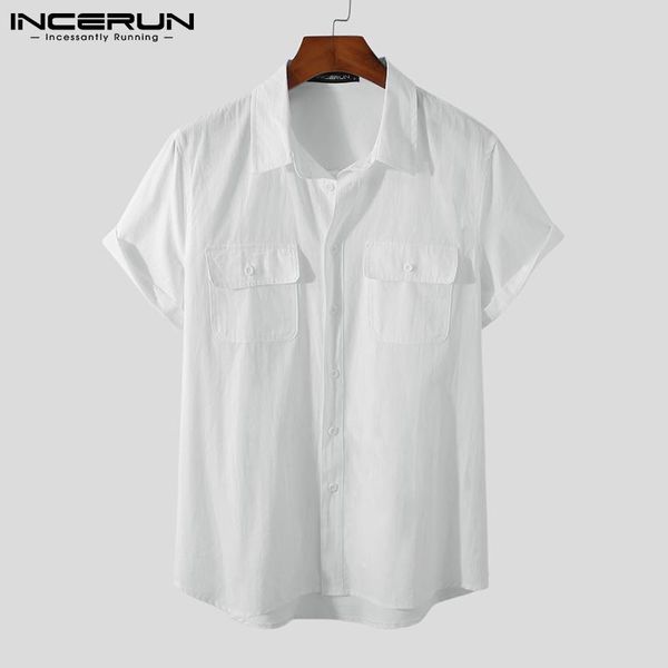 men's casual shirts 2021 men shirt harajuku summer turn down collar streetwear short sleeve clothing solid color pockets camisas inceru, White;black
men's casual shirts 2021 men shirt harajuku summer turn down collar streetwear short sleeve clothing solid color pockets camisas inceru, White;black
