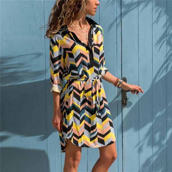 long sleeve shirt dress 2021 summer boho beach dresses women casual striped print a-line mini party woman, Black;gray
long sleeve shirt dress 2021 summer boho beach dresses women casual striped print a-line mini party woman, Black;gray